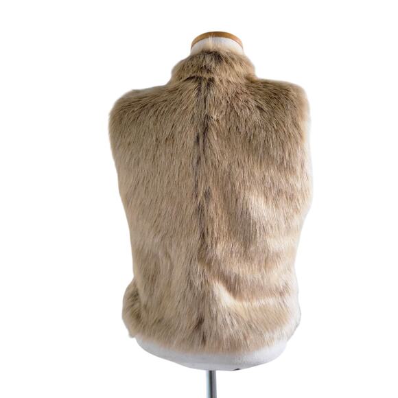 Inc Cozycore boho glam Faux Fur Vest Brown Small Petite Mob Wife Scandi Fluffy - Picture 3 of 12